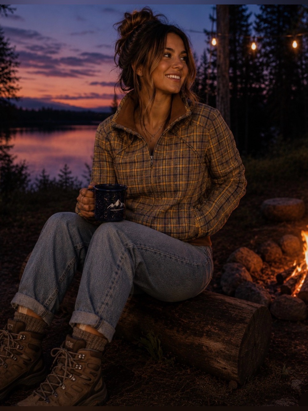 Twilight Susina Brown Ribbed-Trim Pullover